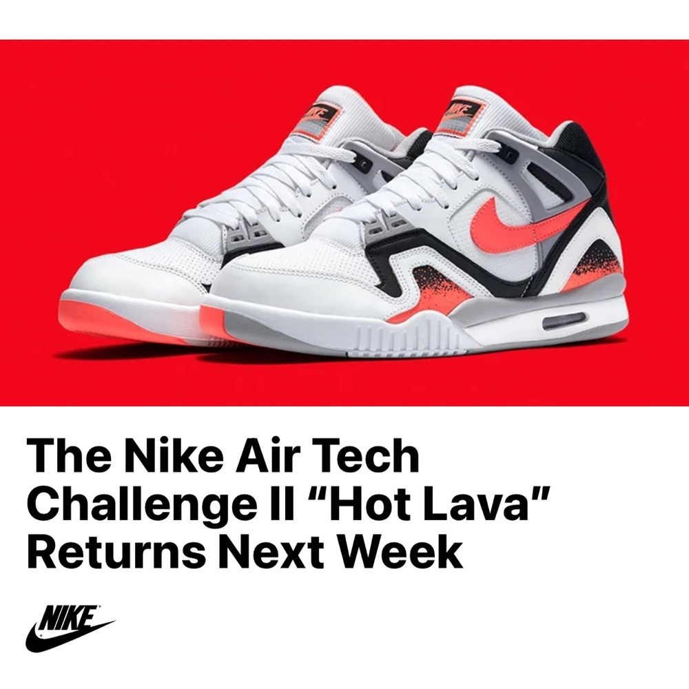 Nike Air Tech Challenge II “Hot Lava” sneaker